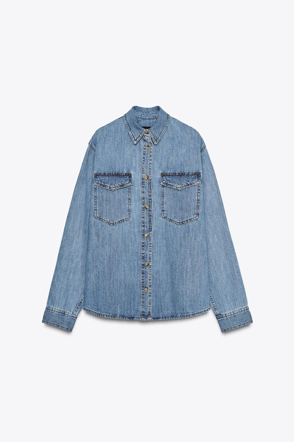 ZW COLLECTION DENIM SHIRT - Zara фото 14