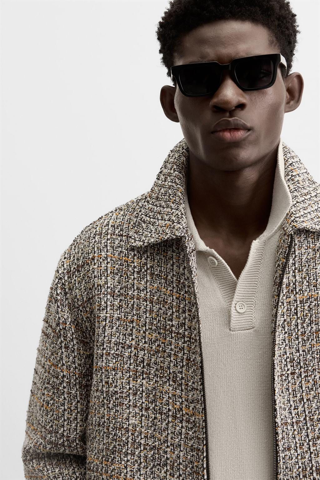 TEXTURED ZIP-UP OVERSHIRT - Zara фото 6