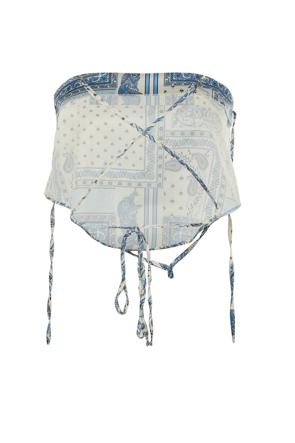 Limited Edition Cok Renkli Degaje Yaka S?rt? Baglamal? Crop Dokuma Bluz TWOSS21BZ1903 - Trendyolmilla фото 8