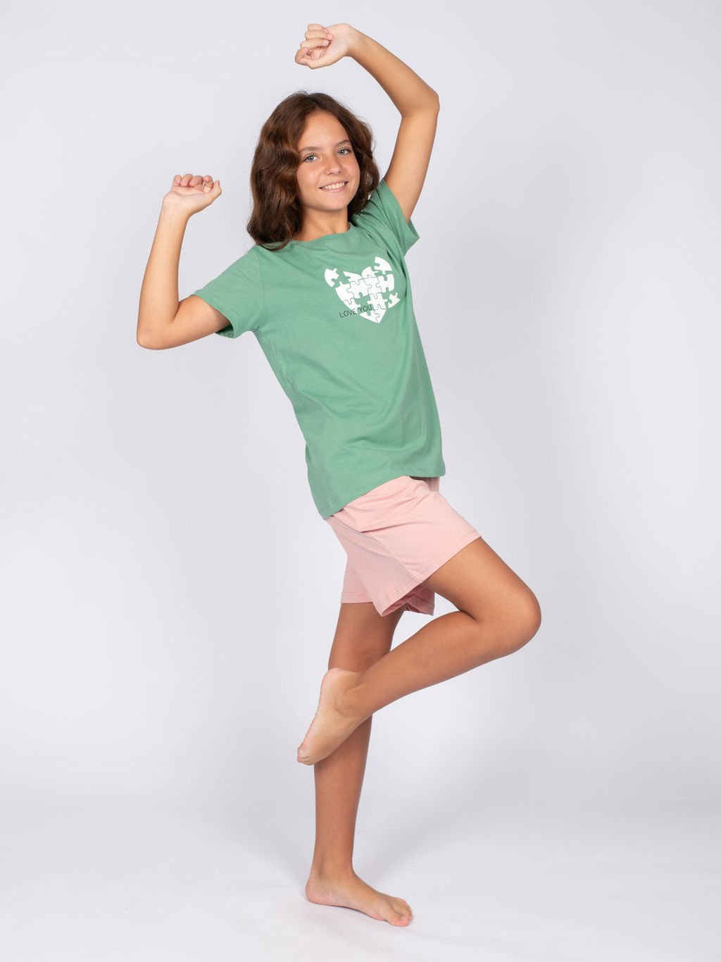 Пижама для девочки (футболка+шорты) 91273 Lets go - Let's go фото 11