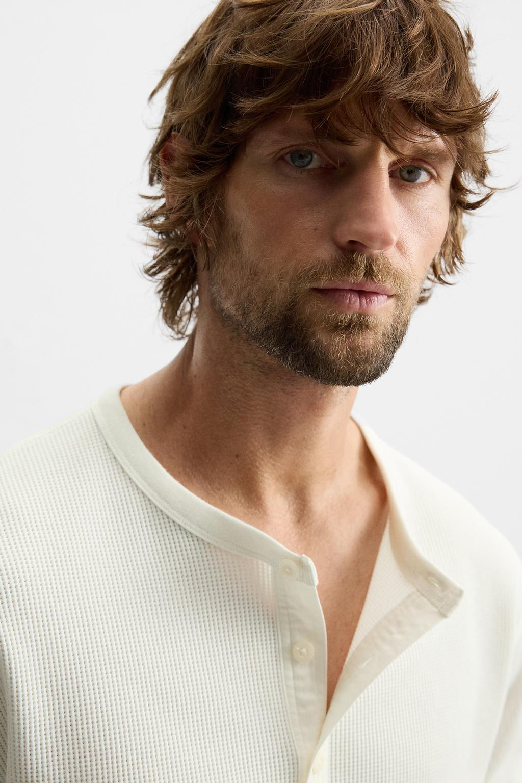 BUTTON-NECK T-SHIRT - Zara фото 5