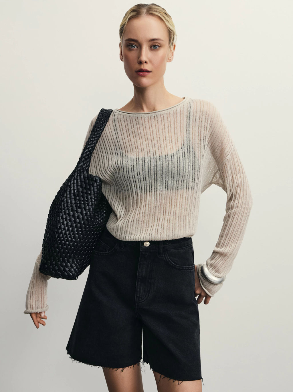 Джинсовые шорты А-силуэта / Zarina фото 7