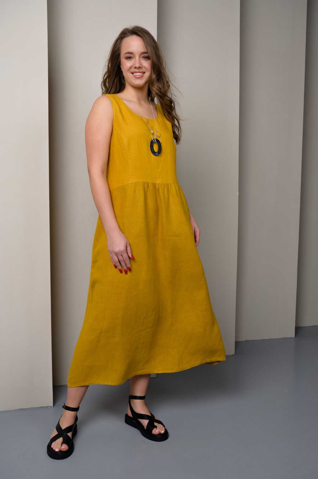 100% ЛЁН Лёгкий и воздушный сарафан платье