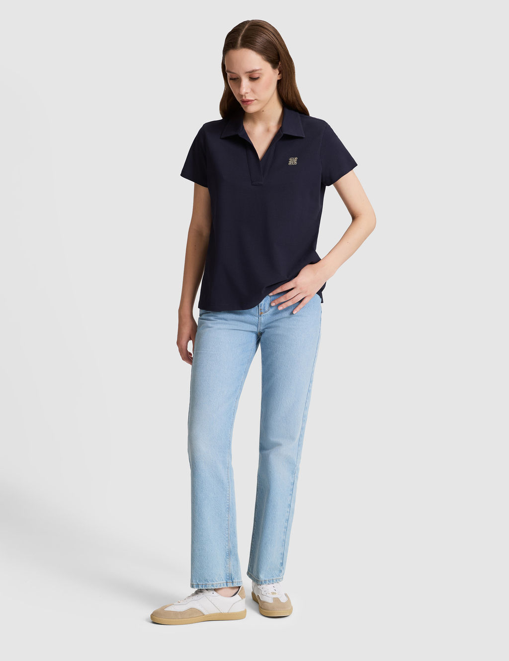 Lacivert Comfort Fit Polo Yaka Ti__rt