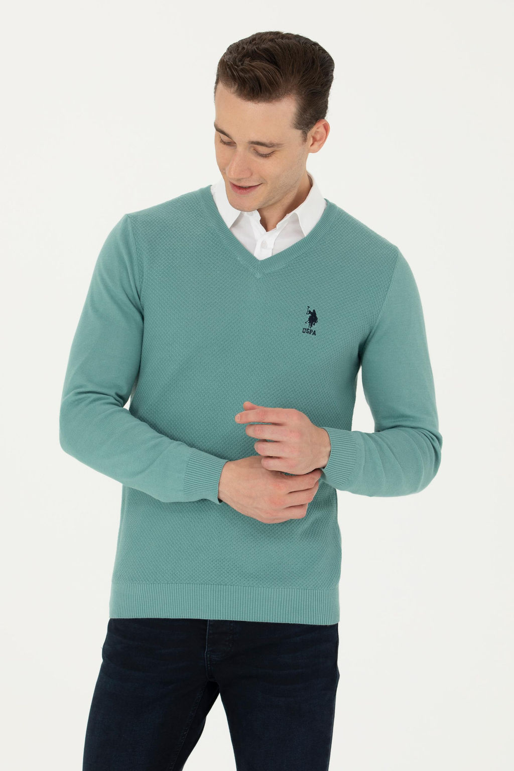U. S. Polo Assn Мужской мятный базовый свитер Неожиданная скидка в корзине - U.s. polo assn фото 15