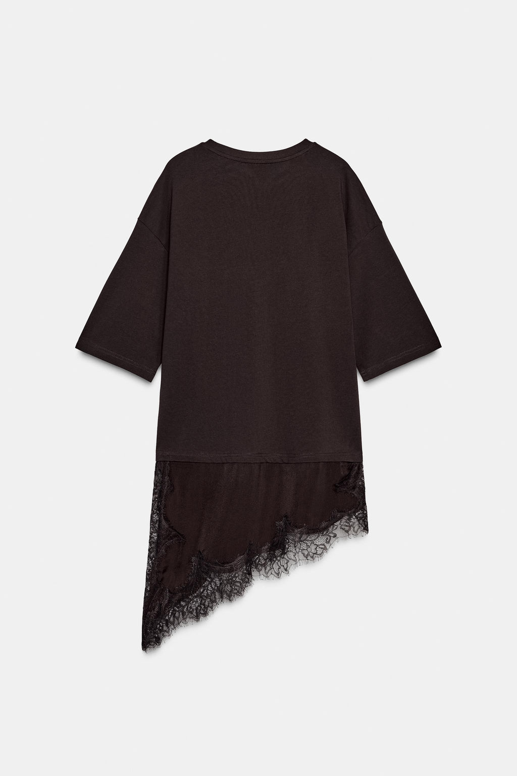 CAMISETA COMBINADA ENCAJE / Chocolate - Zara фото 8