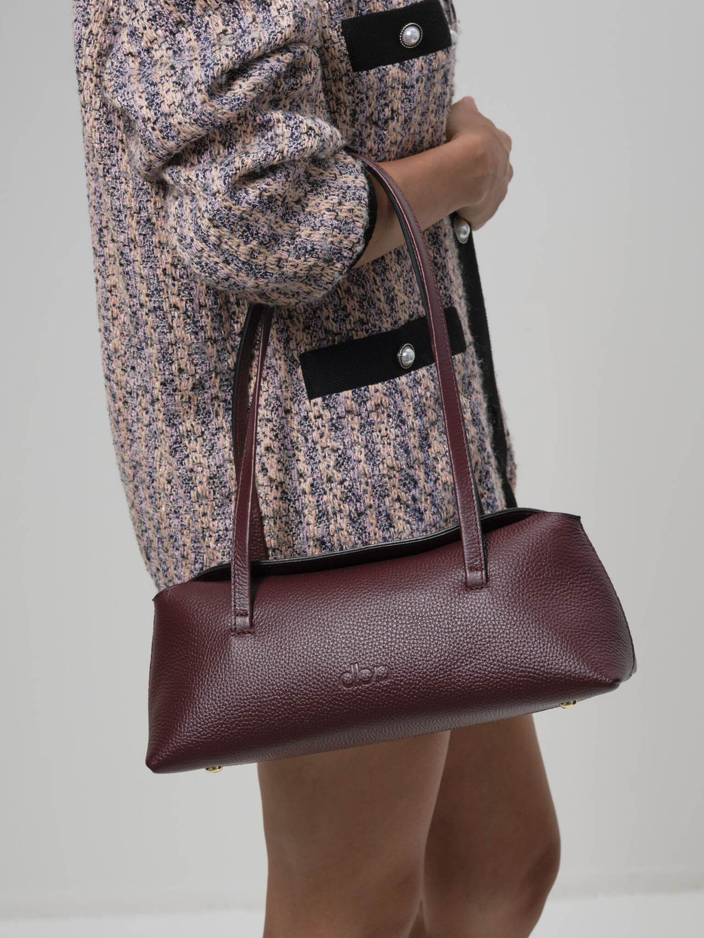 Кожаная сумка Raduy DBR 31127 зимняя вишня  фото 4