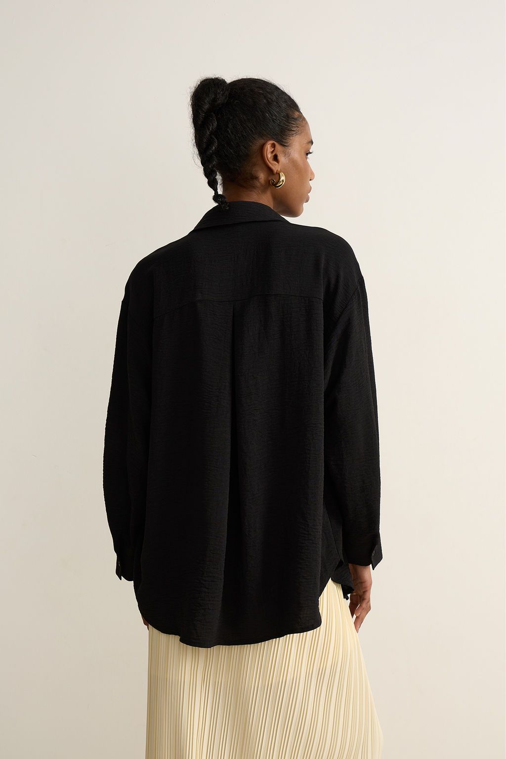 Рубашка оверсайз из жатого хлопка - Mollis фото 6