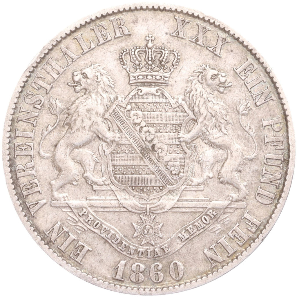 1 союзный талер 1860 года В Саксония