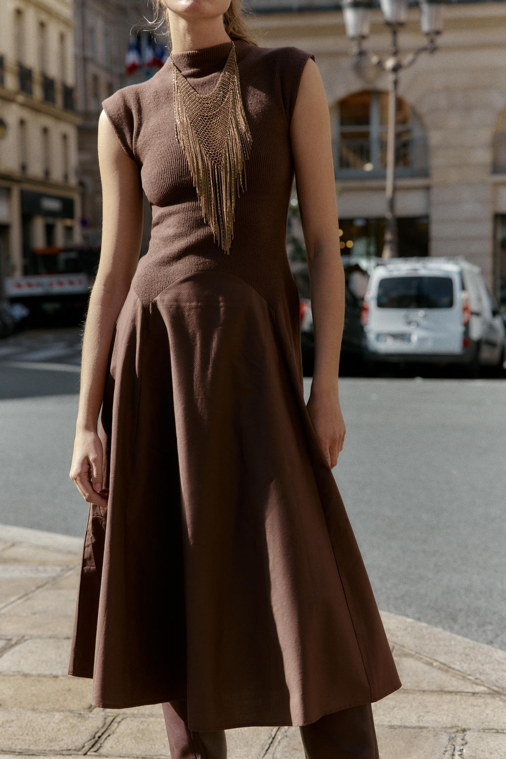 SOFT FABRIC DRESS WITH CONTRAST DESIGN - Zara фото 2