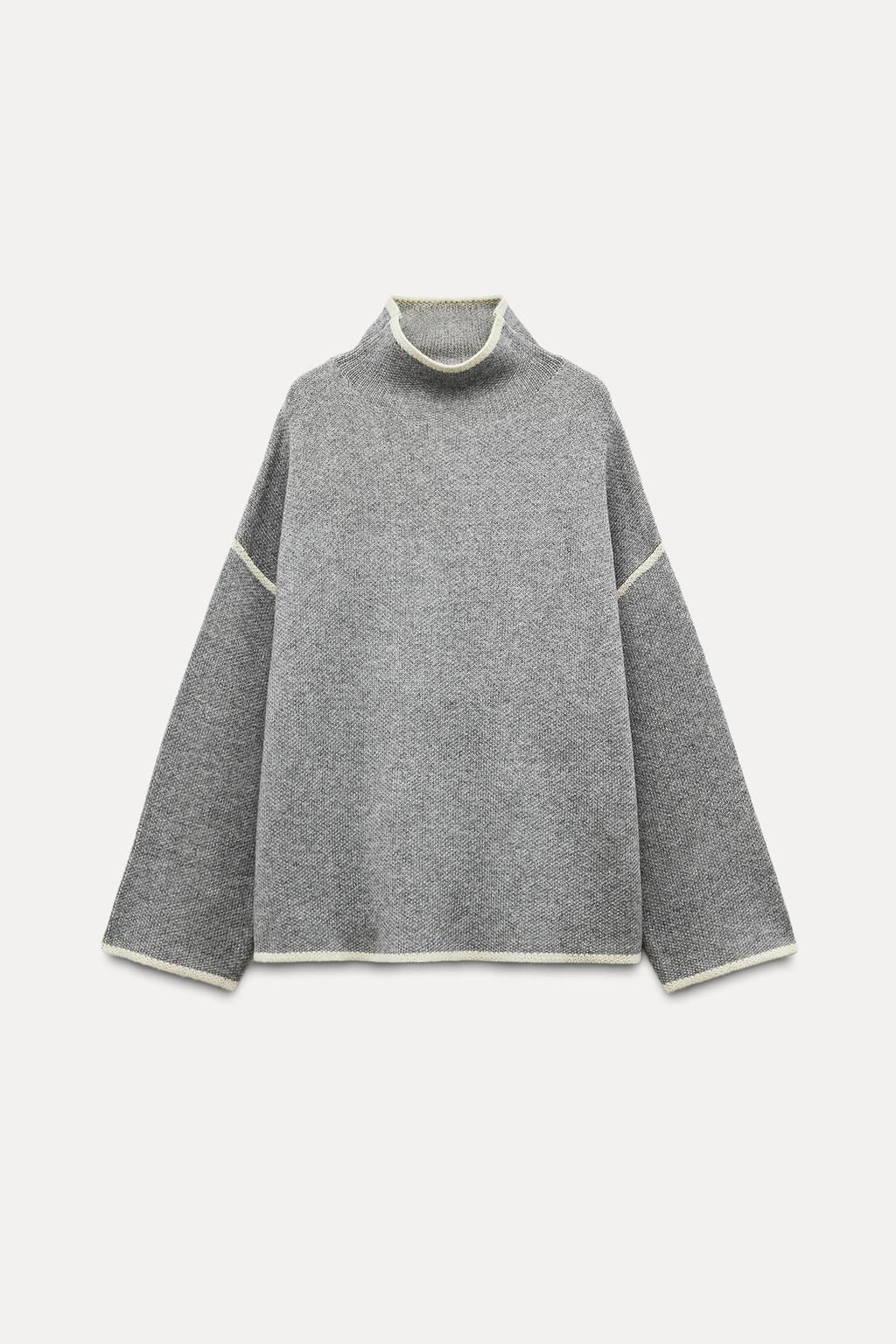 KNIT SWEATER WITH CONTRAST TRIMS - Zara фото 3
