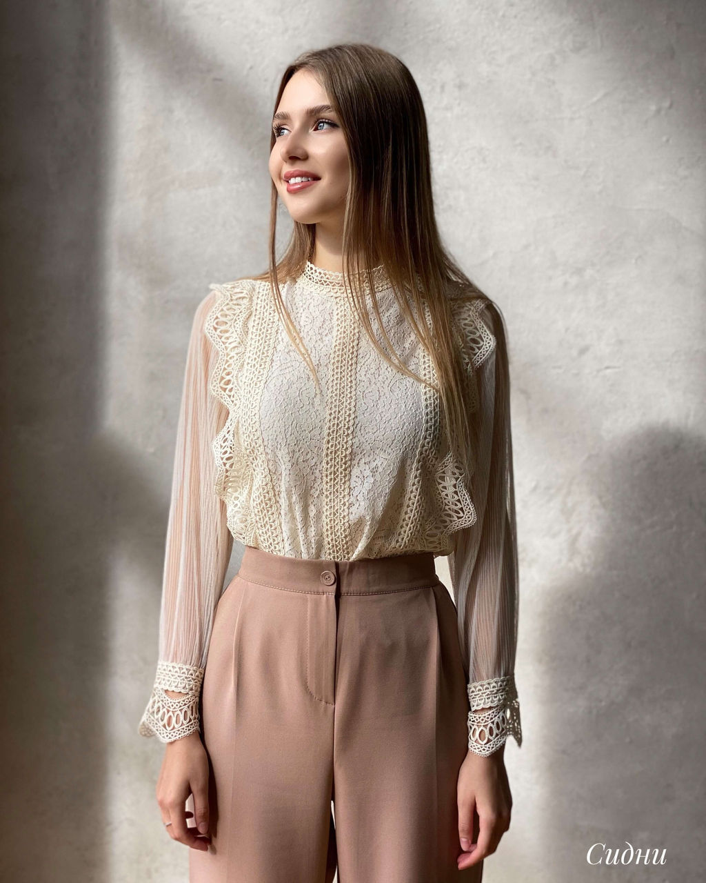 Блузка Сидни (пудровый) - Nadi bordo фото 41