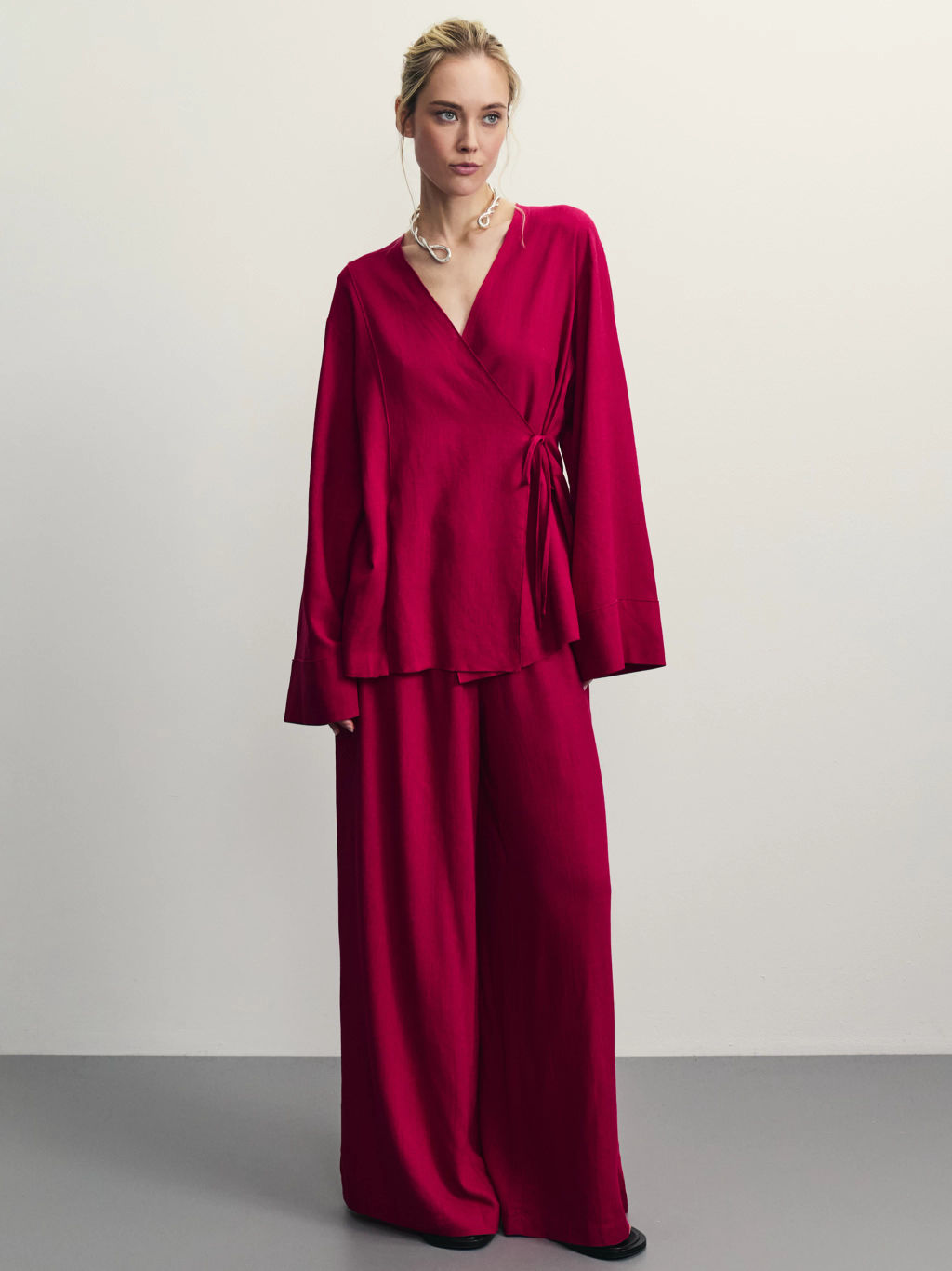 Кимоно из вискозы и льна / Zarina  фото 2