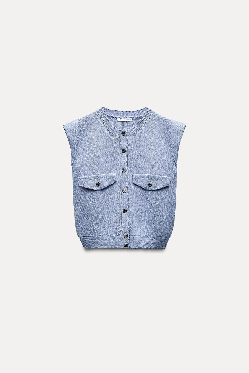 KNIT VEST WITH FLAPS - Zara фото 5