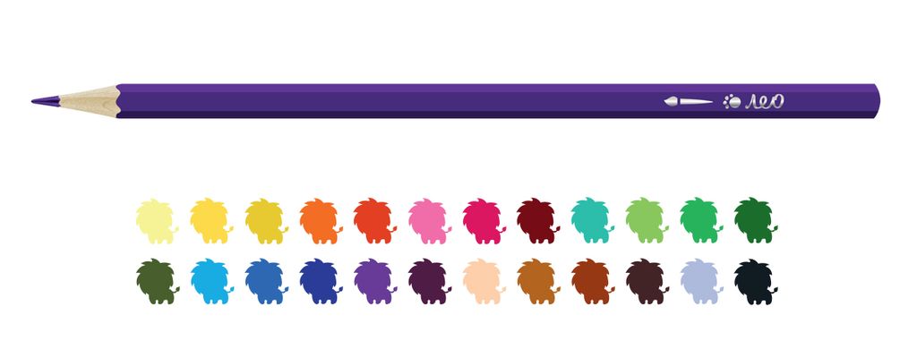 Лео Ярко LBSWP-24 Набор акварельных карандашей заточенный 4 х 24 цв