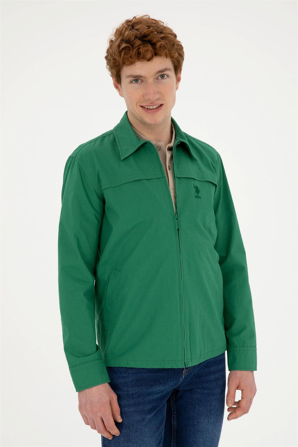 U. S. Polo Assn / Мужская зеленая рубашка с длинным рукавом - U.s. polo assn фото 3
