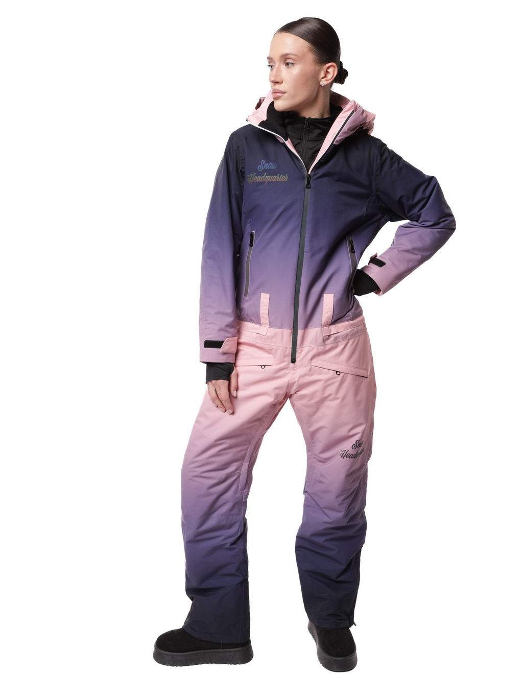 Комбинезон BB-0550 Розово-серый - Snow headquarter фото 34