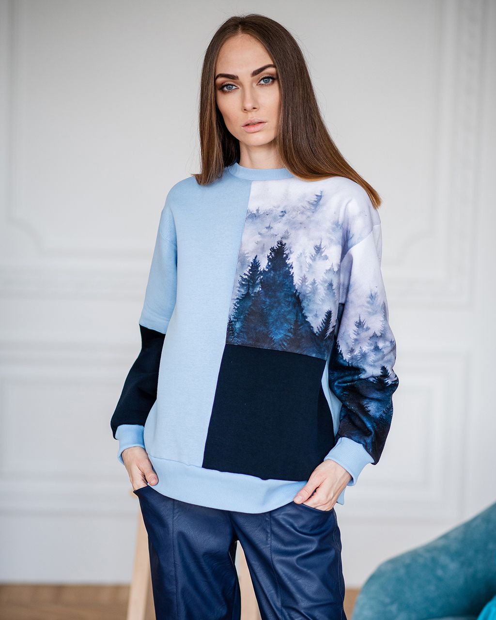 Свитшот с начёсом оверсайз ,, джемпер, футер,SAHAR art lab  фото 2