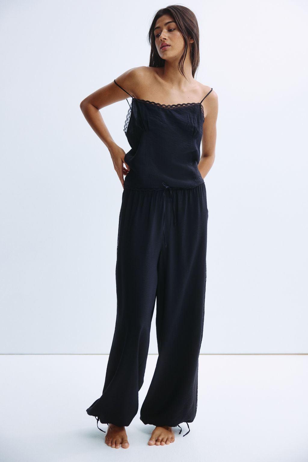 Pijama con inserciones de encaje - H&m фото 4