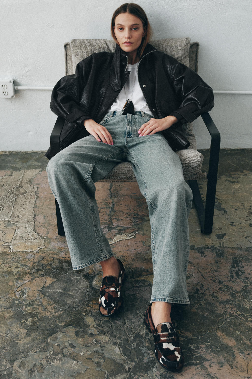 ANIMAL PRINT LEATHER LOAFERS - Zara фото 7