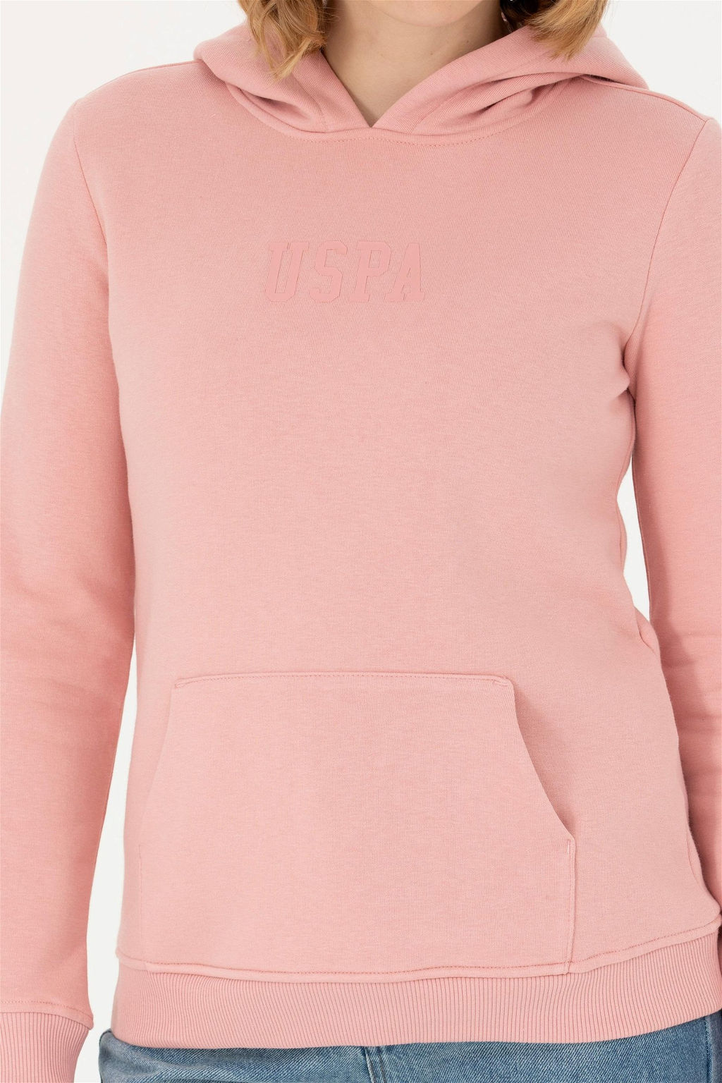 Женская базовая толстовка с капюшоном пудрового цвета Неожиданная скидка в корзине - U.s. polo assn фото 5