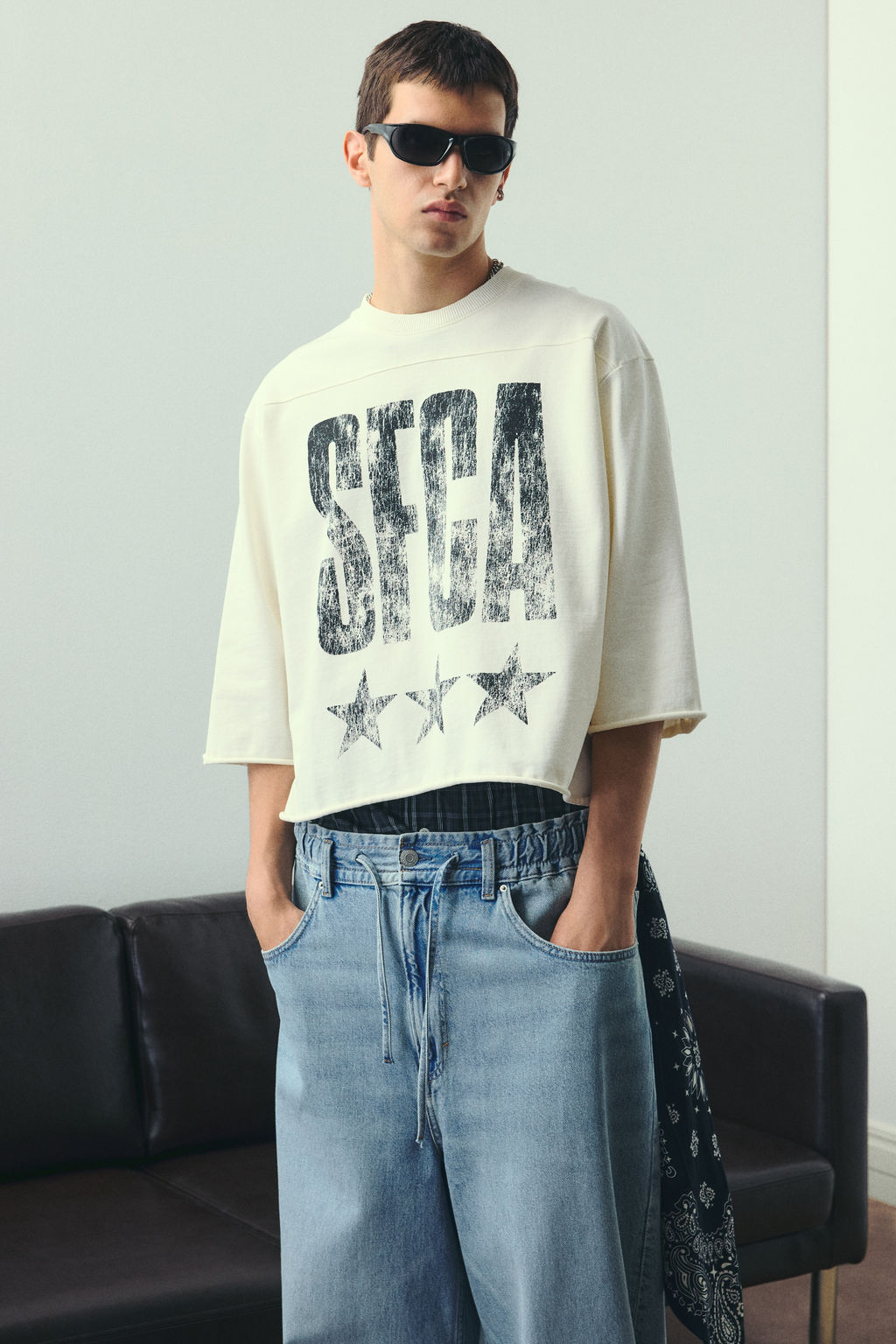 Camiseta cropped Oversized Fit - H&m фото 3