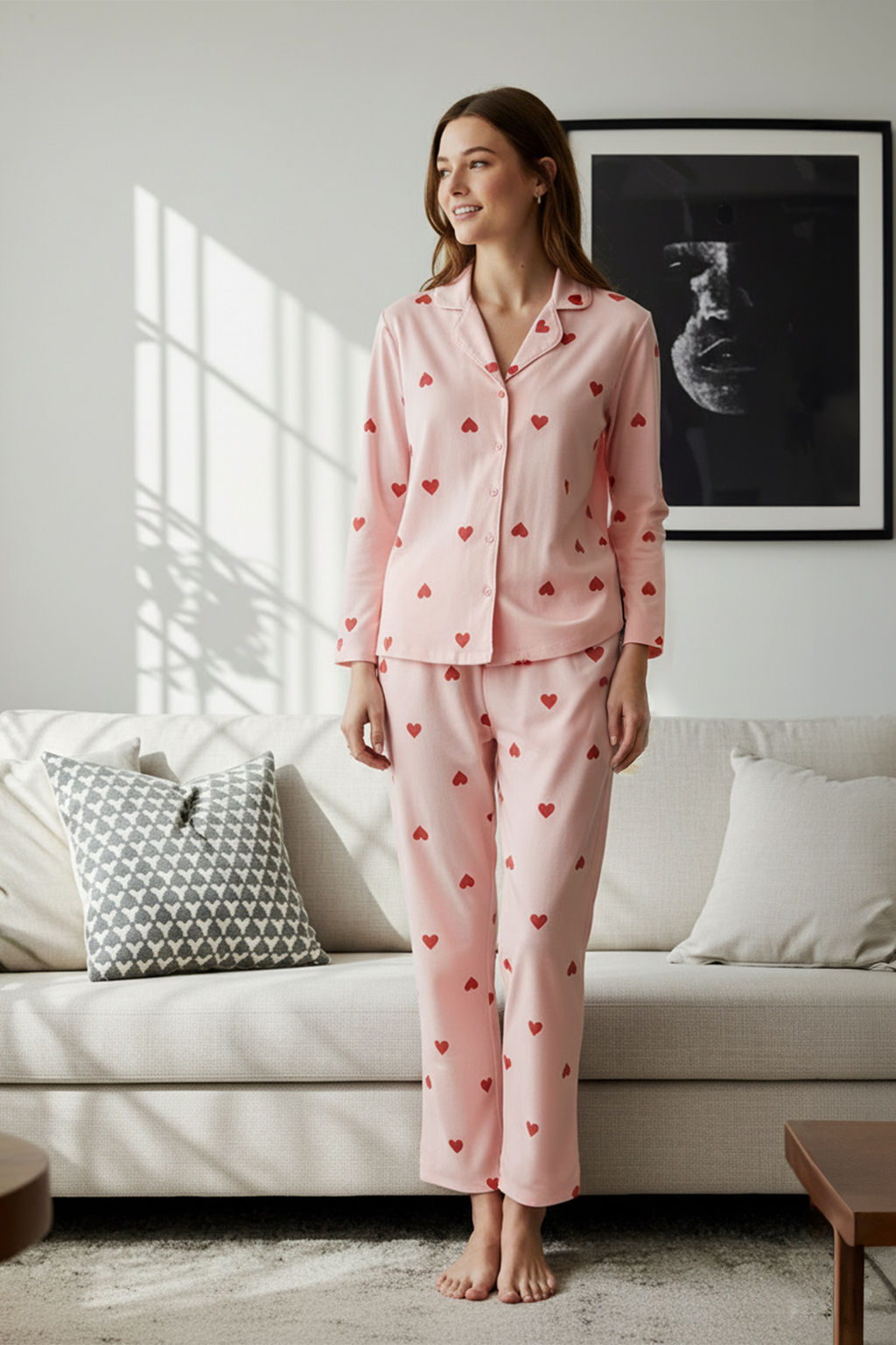 Pembe %100 Pamuklu Kalpli Orme Pijama Tak?m? THMAW21PT0548