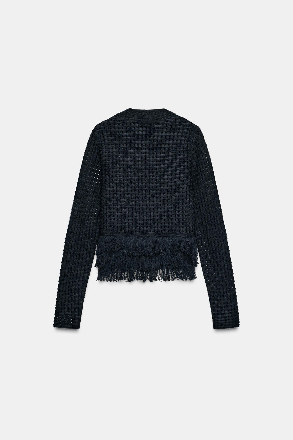 FRINGED PLAID KNIT JUMPER - Zara фото 4