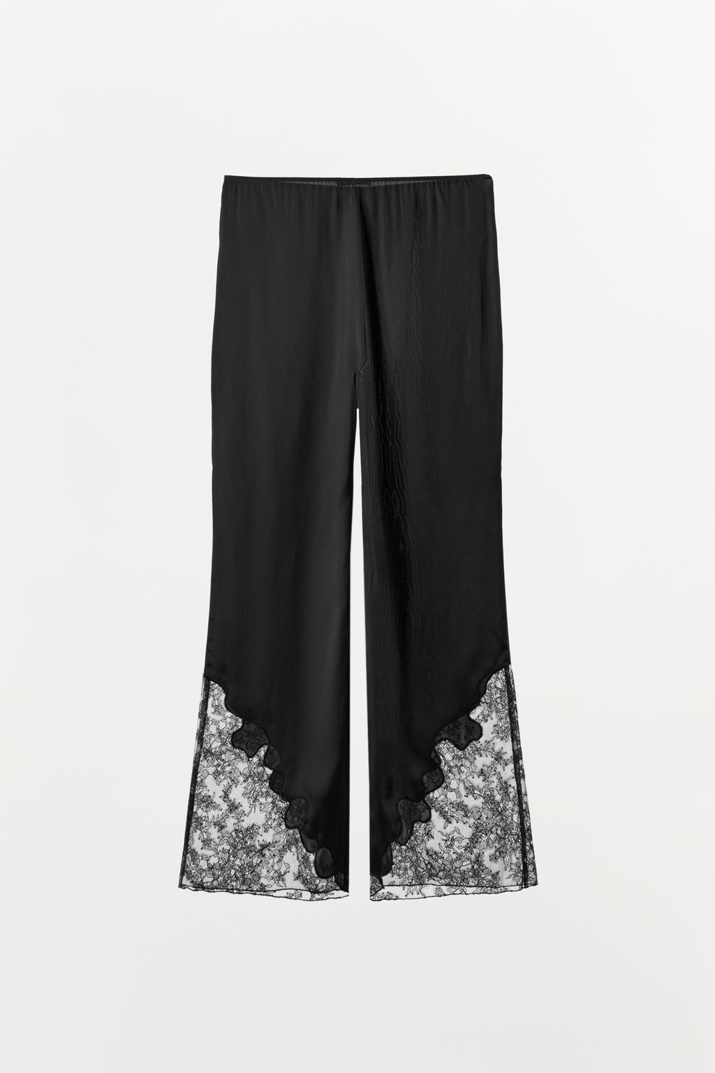 SATIN TROUSERS WITH LACE