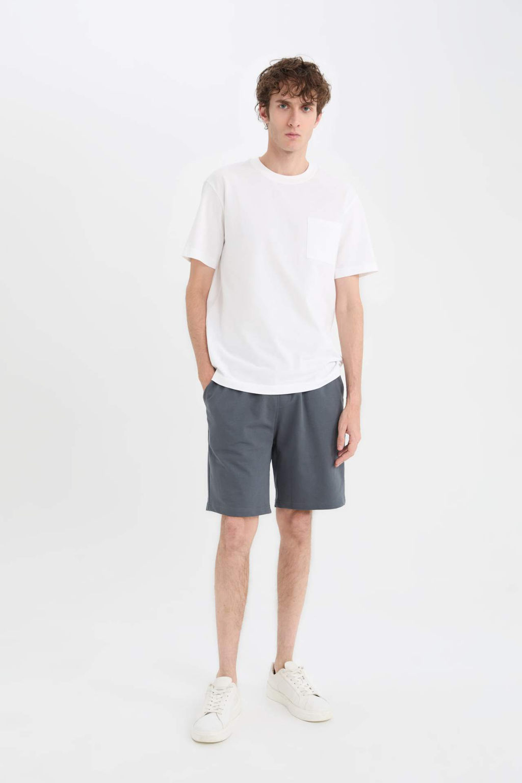 Slim Fit Dar Kesim Cepli Basic Duz Bermuda Sort - Defacto фото 2