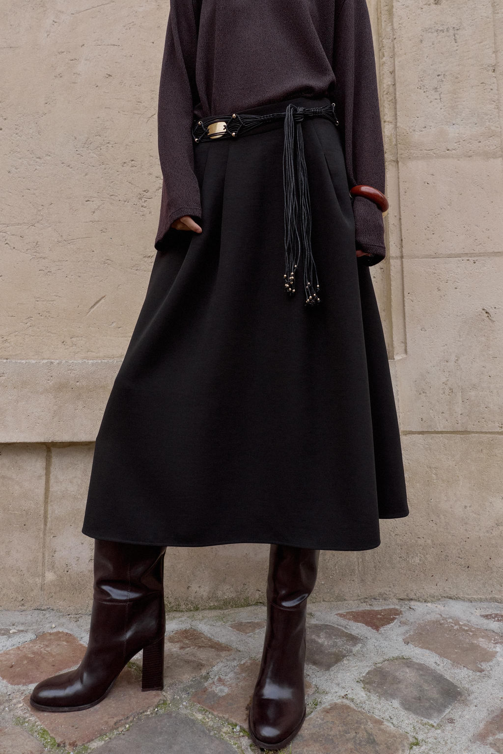 CREPE LAYERED MIDI SKIRT - Zara фото 2