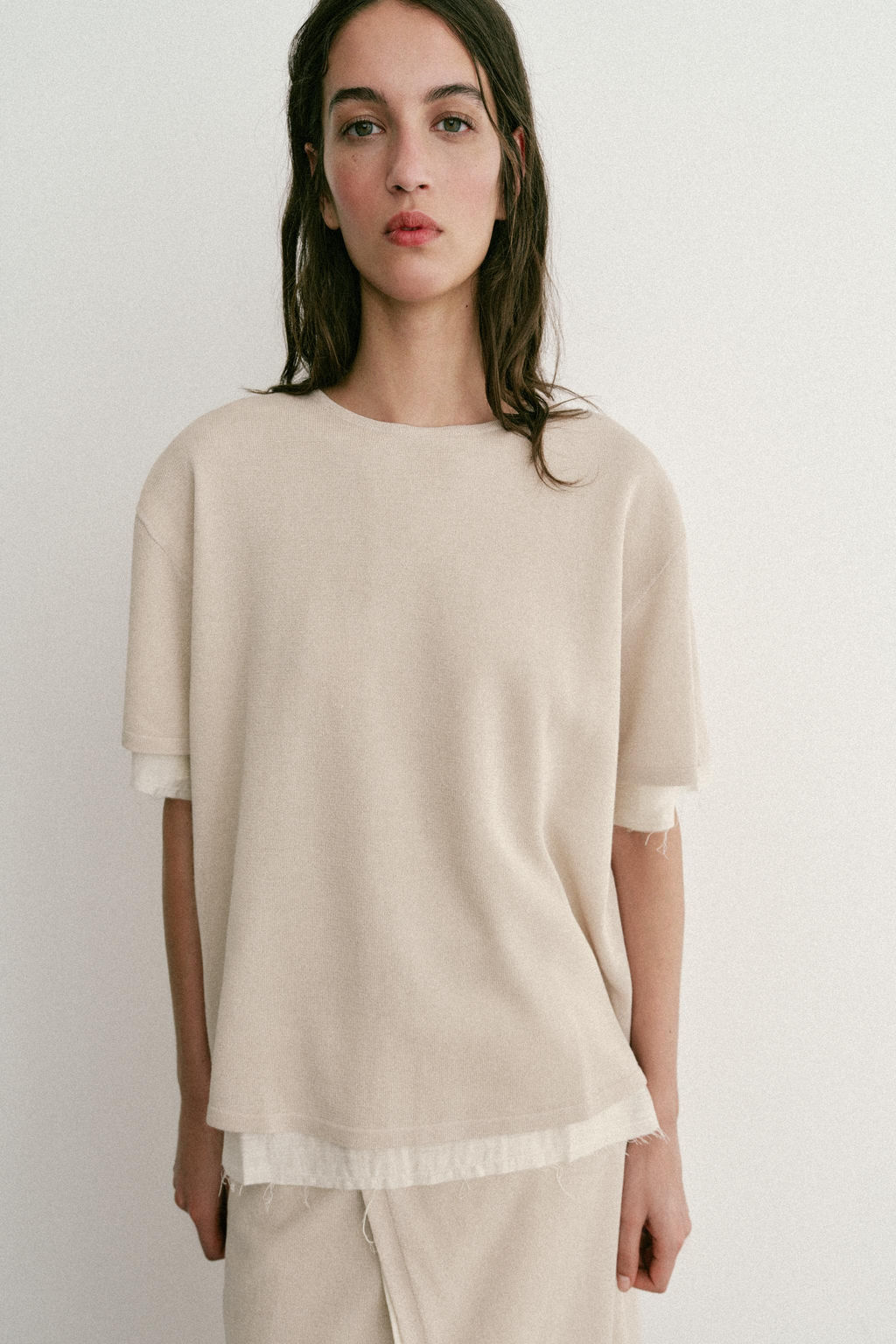 TOP COMBINADO PUNTO / Beige claro - Zara фото 3