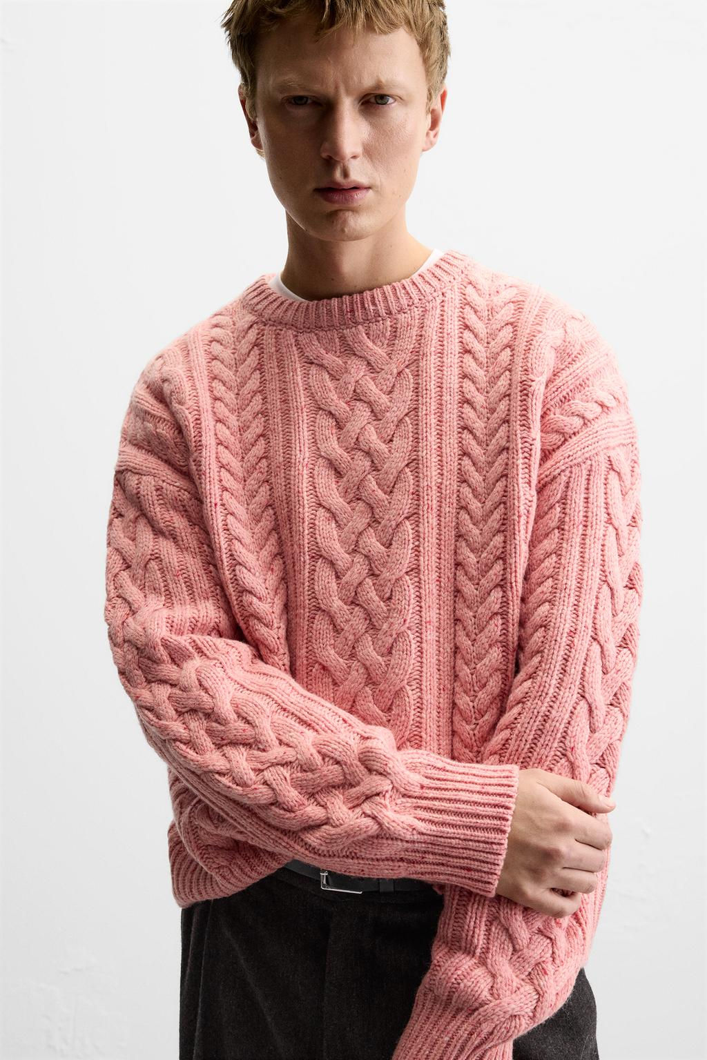 WOOL CABLE-KNIT SWEATER - Zara фото 5