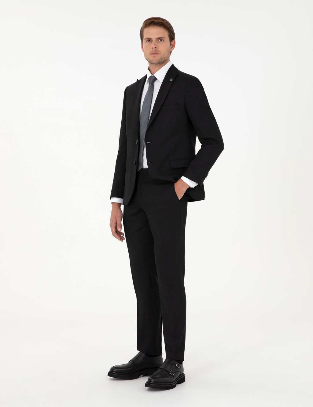 Siyah Ex. Slim Fit Y_nl_ Tak_m Elbise