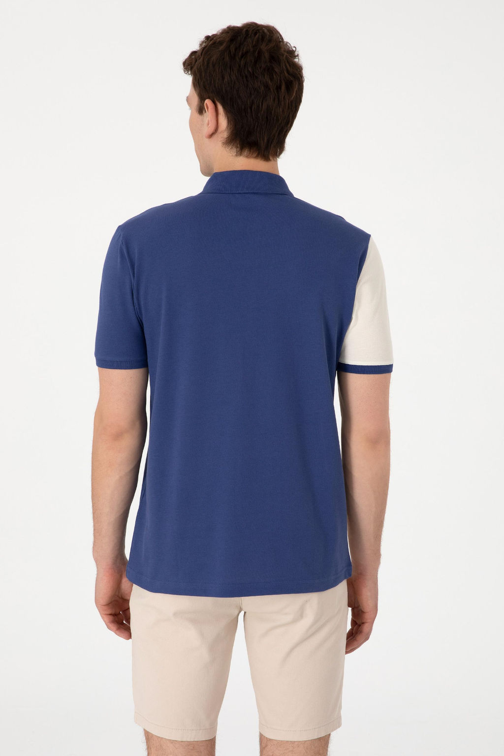 Футболка U.S. Polo Assn Regular Fit поло синяя из хлопка