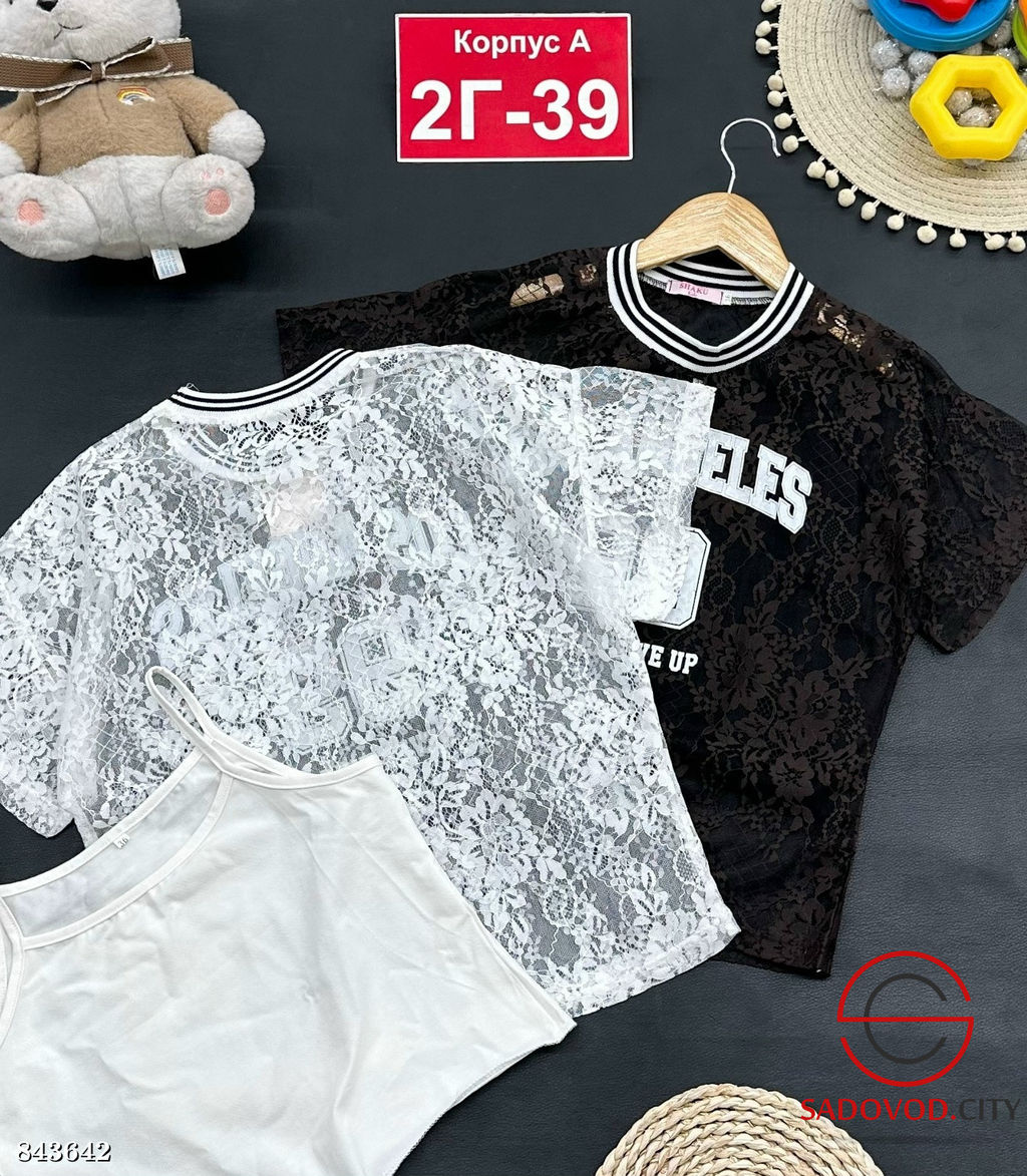 Футболка для девочки с майкой