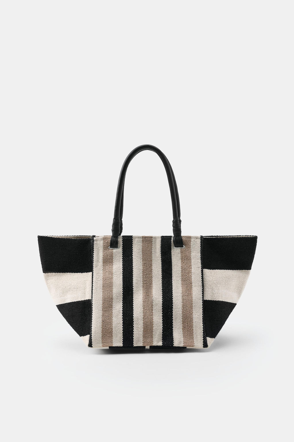 BOLSO RAYAS ASAS PIEL / Arena - Zara фото 3