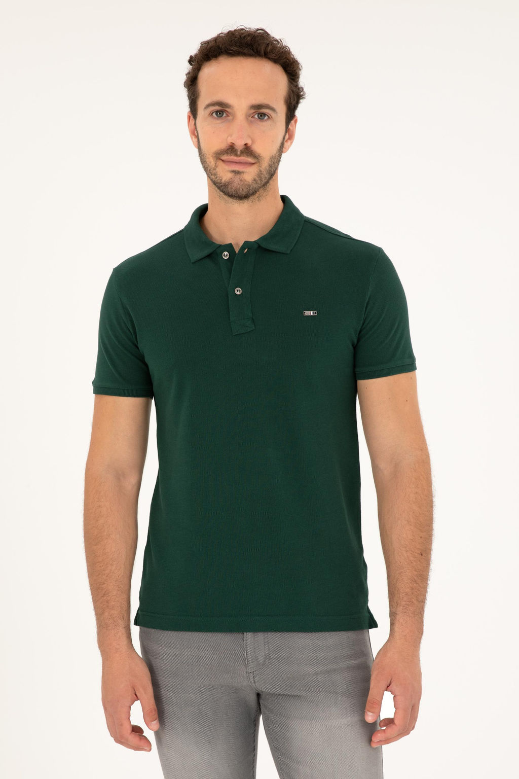 U. S. Polo Assn / Мужская темно-зеленая базовая футболка - U.s. polo assn фото 8