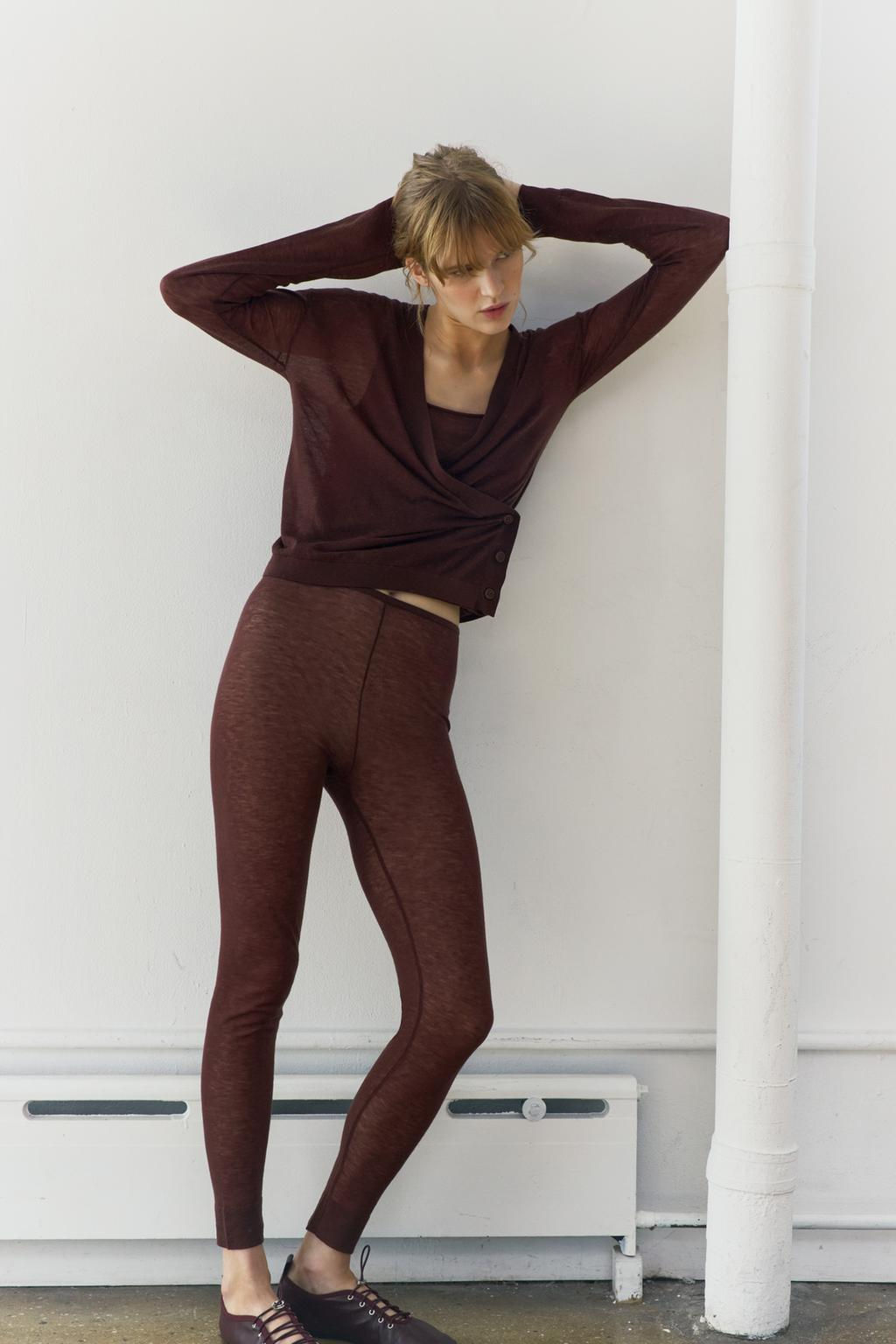 100% WOOL LEGGINGS - Zara фото 27