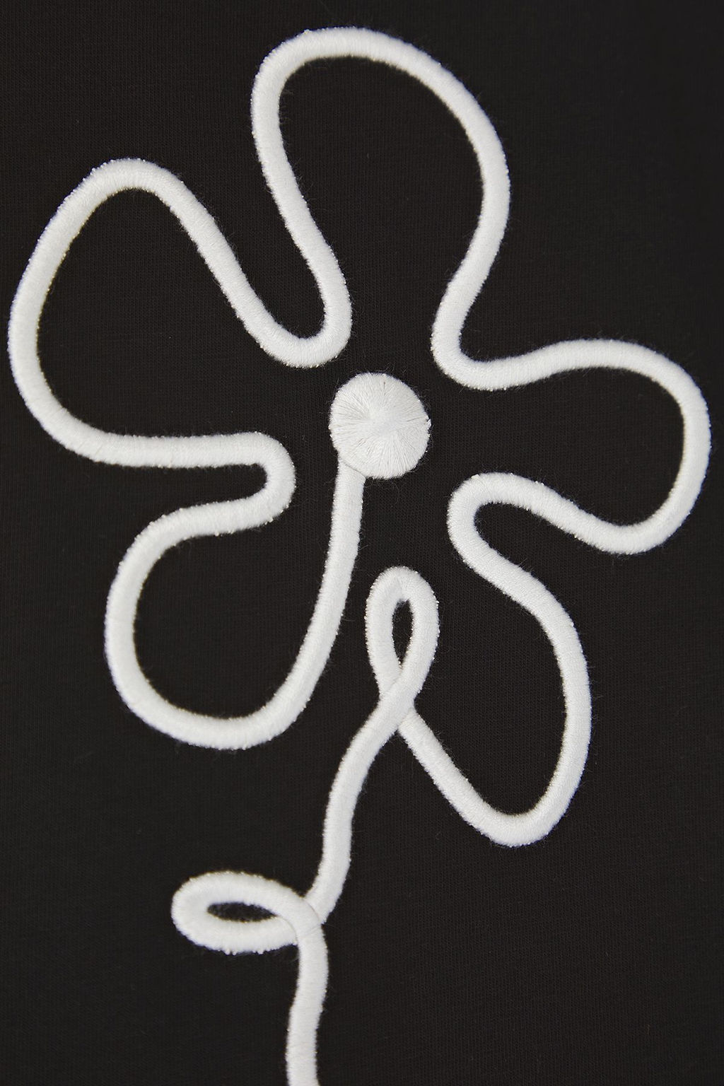 Siyah K?z Cocuk %100 Pamuk Cicek Nak?sl? K?sa Kol Orme T-Shirt TKDSS25TS00104 - Trendyolmilla фото 3