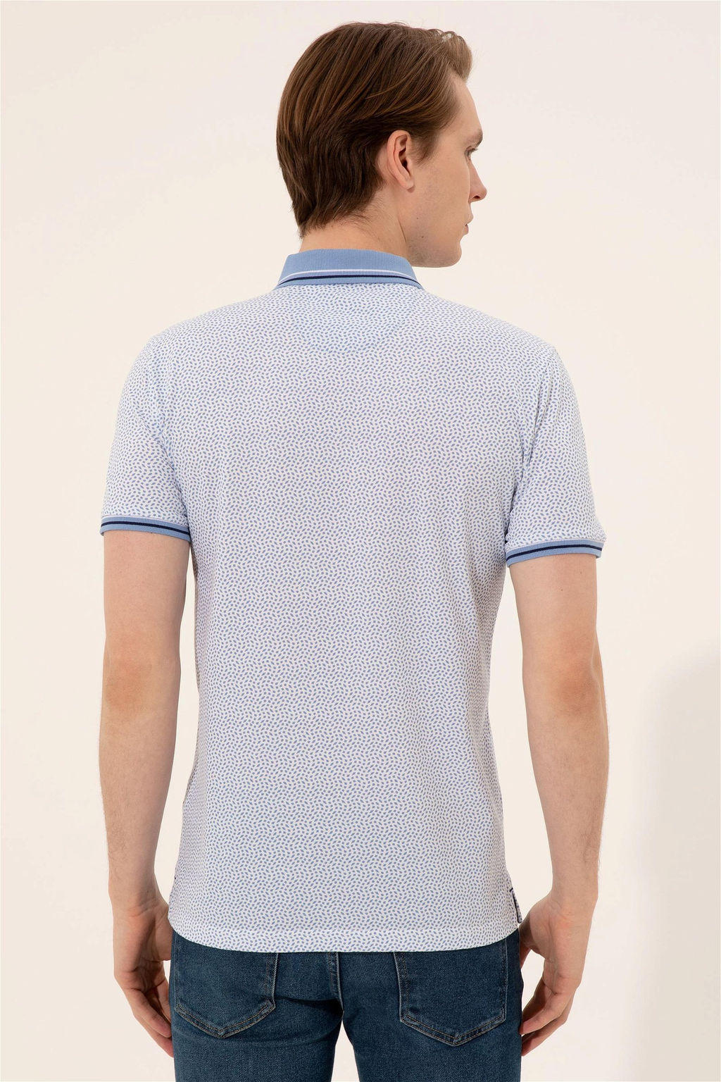 Мужская темно-синяя футболка с воротником поло - U.s. polo assn фото 11