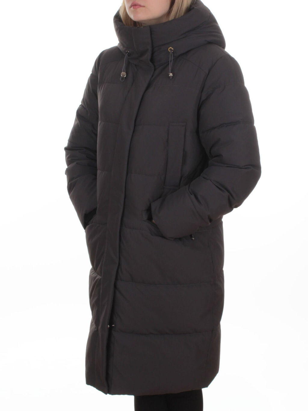 2129 DK. GRAY Пальто зимнее женское (200 гр. холлофайбер)