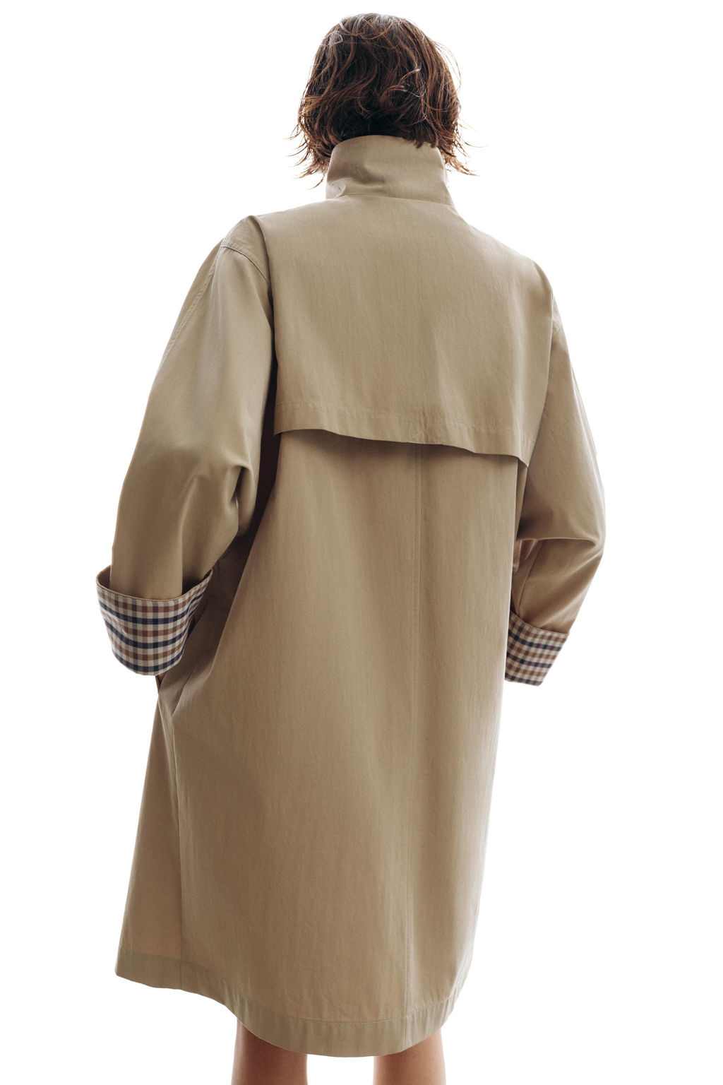 TRENCH OVERSIZE PU?O CUADROS / Tostado - Zara фото 7