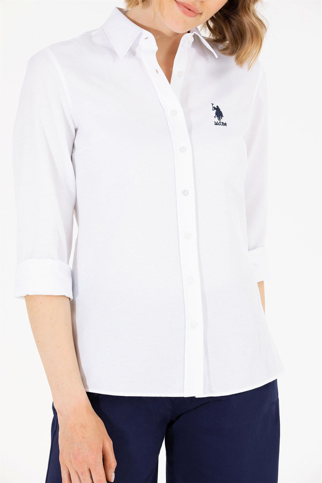 U. S. Polo Assn Женская белая базовая рубашка с длинным рукавом - U.s. polo assn фото 6