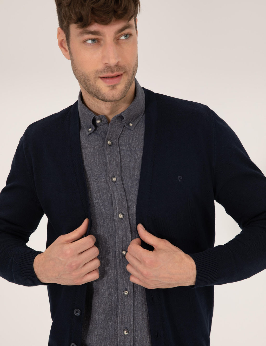 Lacivert Slim Fit Basic D__meli Triko H_rka