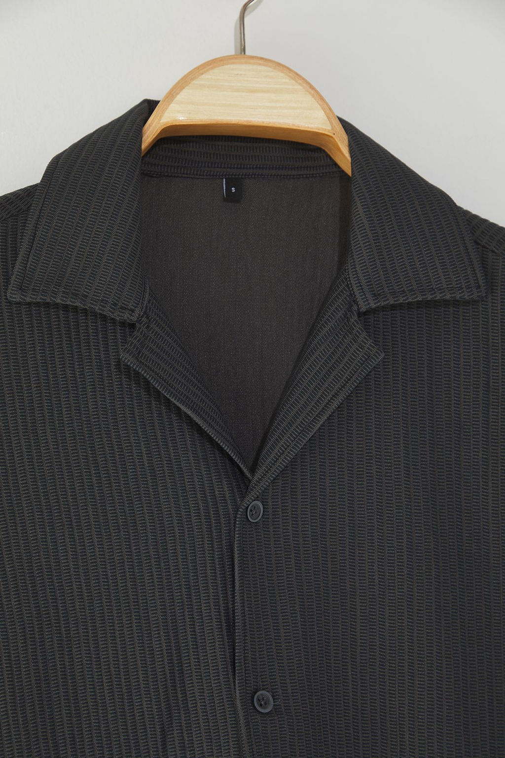 Antrasit Regular Fit Apas Yaka Yazl?k Gomlek TMNSS23GO00105