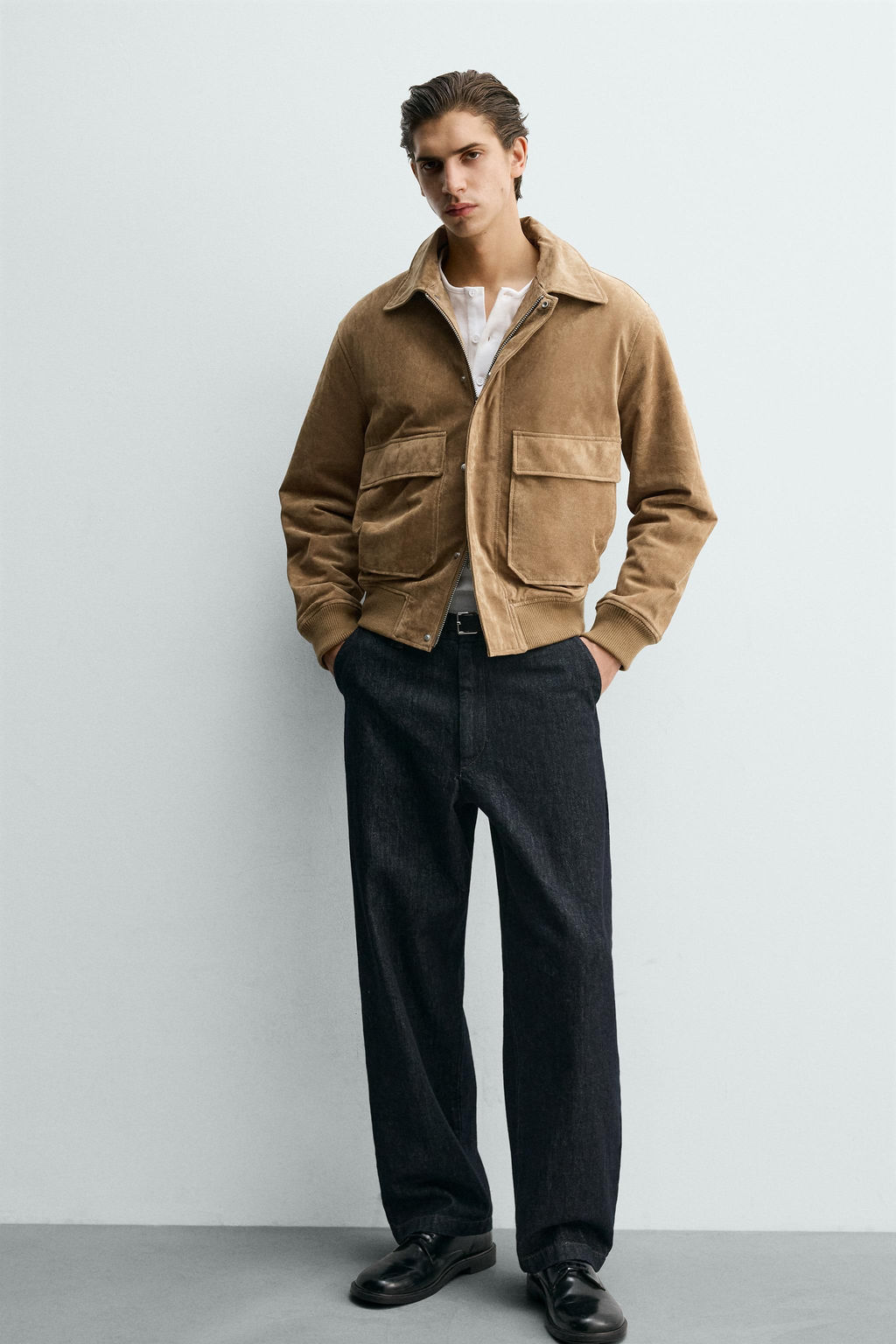 LEATHER AND SUEDE JACKET WITH FAUX SHEARLING - Zara фото 17
