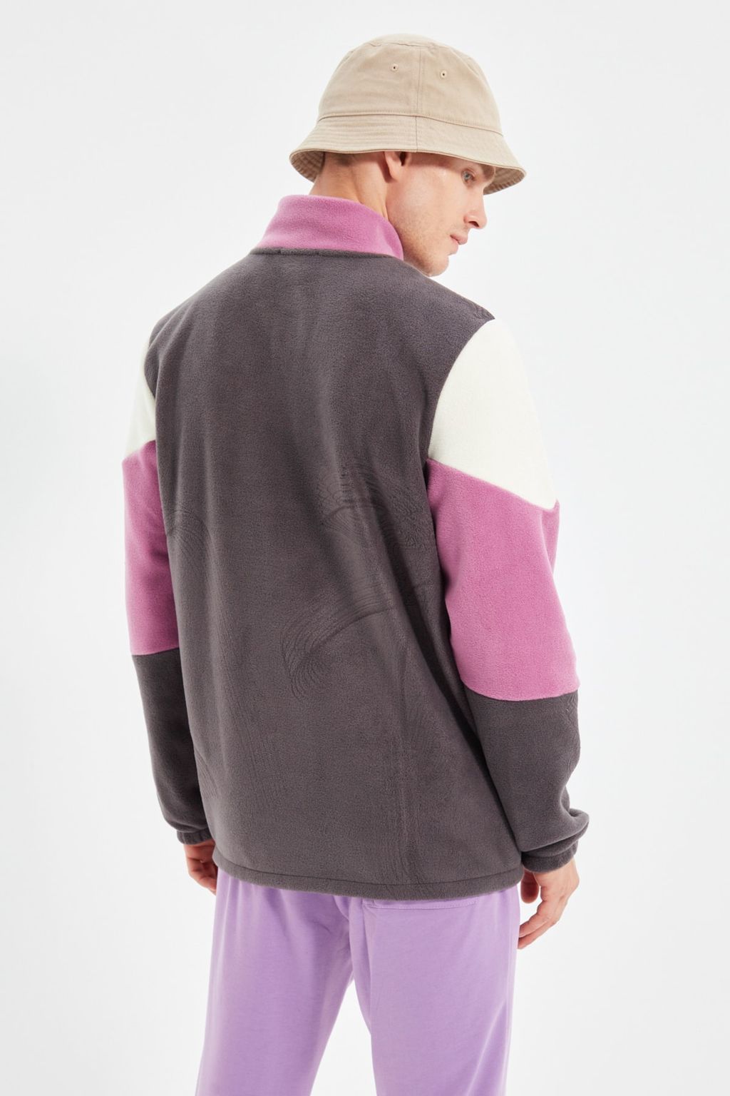 TRENDYOL MAN Antrasit Regular/Normal Kesim Fermuarl? Renk Bloklu Anti-pilling Polar Sweatshirt TMNAW22SW0044 - Trendyolmilla фото 5