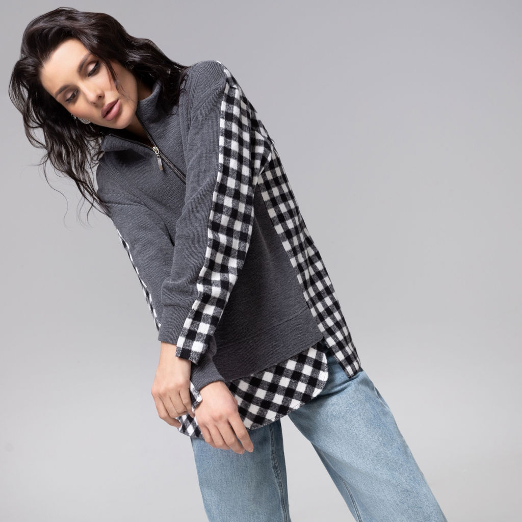 Свитшот с имитацией многослойности, Путешествие начинается (мокрый асфальт) - Charutti фото 4