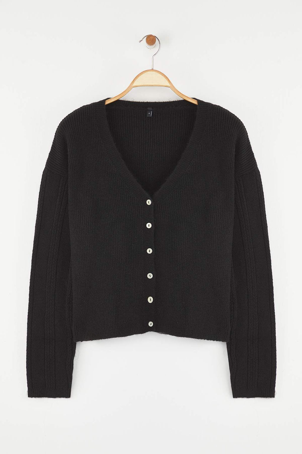 Ekru Yumusak Dokulu Kol Isleme Detayl? Genis Kal?p Triko H?rka TWOAW26HI00120 - Trendyolmilla фото 5